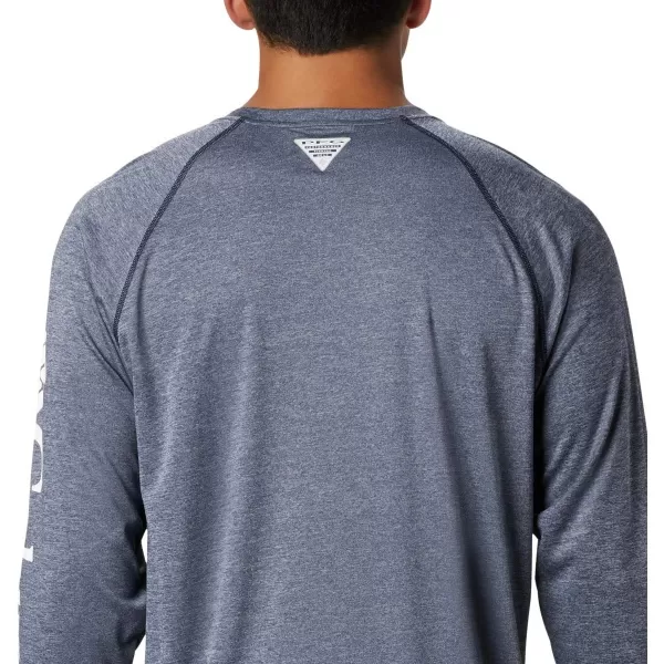 imageColumbia Mens Terminal Tackle Heather Long Sleeve ShirtCollegiate Navy HeatherWhite Logo