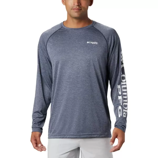 imageColumbia Mens Terminal Tackle Heather Long Sleeve ShirtCollegiate Navy HeatherWhite Logo