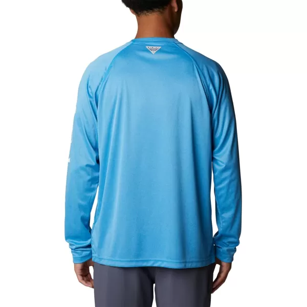 imageColumbia Mens Terminal Tackle Heather Long Sleeve ShirtCompass Blue HeatherWhite Logo
