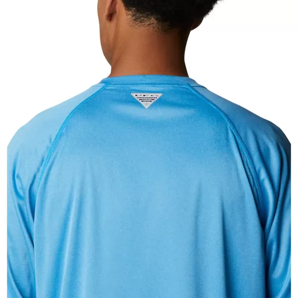 imageColumbia Mens Terminal Tackle Heather Long Sleeve ShirtCompass Blue HeatherWhite Logo