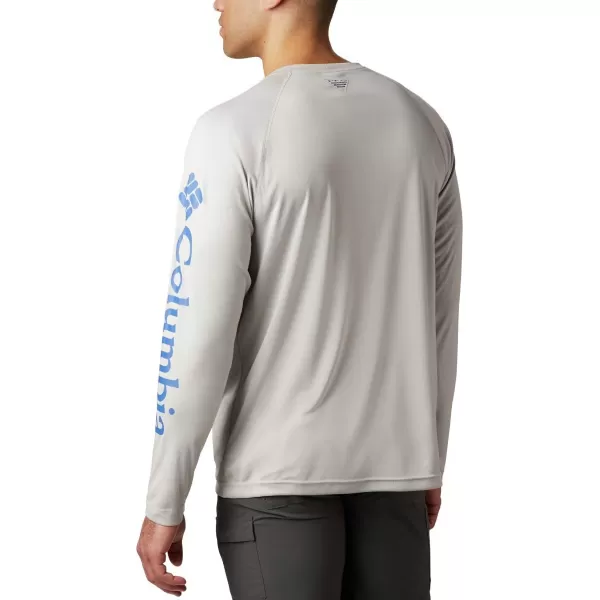 imageColumbia Mens Terminal Tackle Heather Long Sleeve ShirtCool Grey HeatherVivid Blue Logo