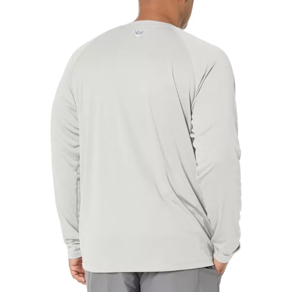 imageColumbia Mens Terminal Tackle Heather Long Sleeve ShirtCool Grey HeatherVivid Blue Logo