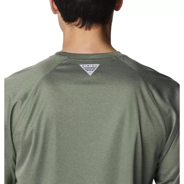 imageColumbia Mens Terminal Tackle Heather Long Sleeve ShirtCypress HeatherCarbon Logo