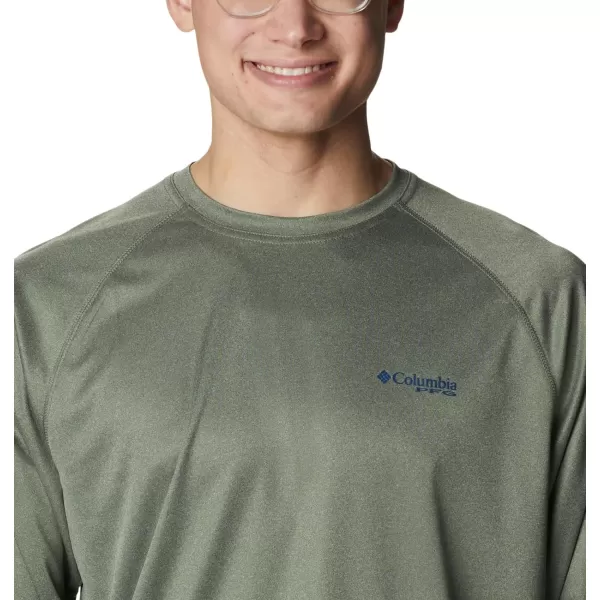 imageColumbia Mens Terminal Tackle Heather Long Sleeve ShirtCypress HeatherCarbon Logo