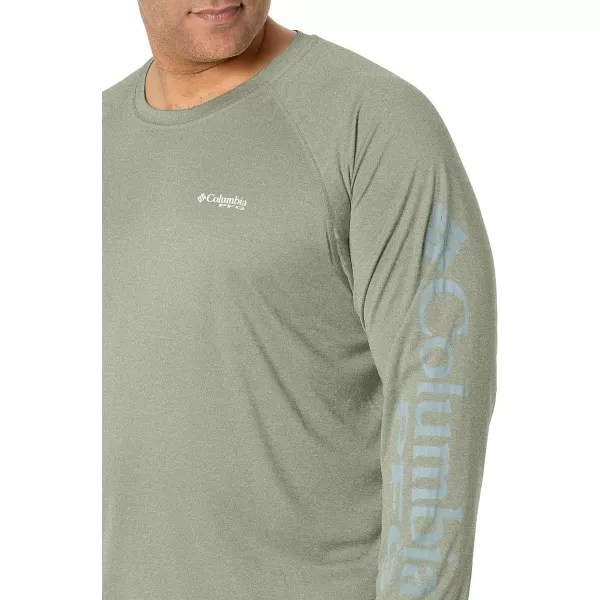 imageColumbia Mens Terminal Tackle Heather Long Sleeve ShirtCypress HeatherCool Green Logo