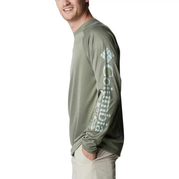 imageColumbia Mens Terminal Tackle Heather Long Sleeve ShirtCypress HeatherCool Green Logo