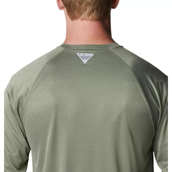 imageColumbia Mens Terminal Tackle Heather Long Sleeve ShirtCypress HeatherCool Green Logo
