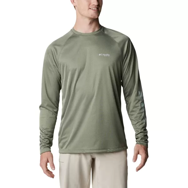 imageColumbia Mens Terminal Tackle Heather Long Sleeve ShirtCypress HeatherCool Green Logo