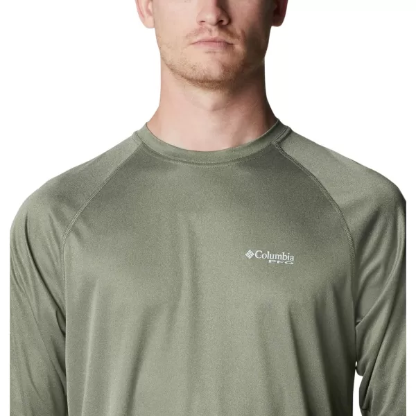 imageColumbia Mens Terminal Tackle Heather Long Sleeve ShirtCypress HeatherCool Green Logo