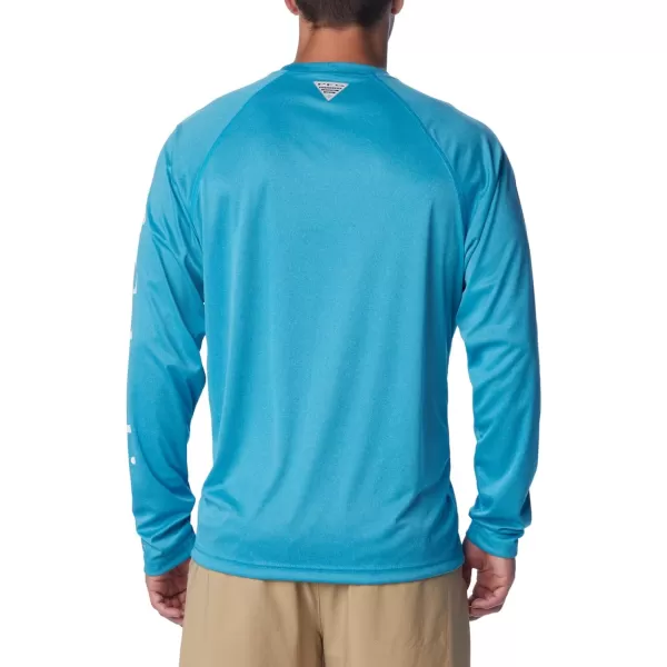 imageColumbia Mens Terminal Tackle Heather Long Sleeve ShirtOcean Blue HeatherWhite Logo