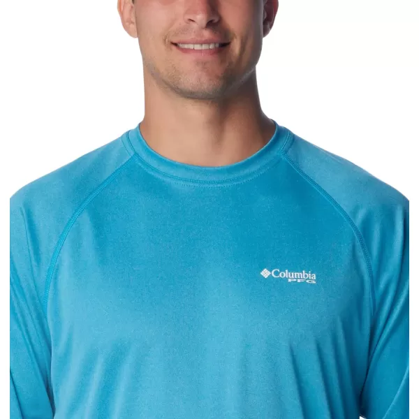 imageColumbia Mens Terminal Tackle Heather Long Sleeve ShirtOcean Blue HeatherWhite Logo