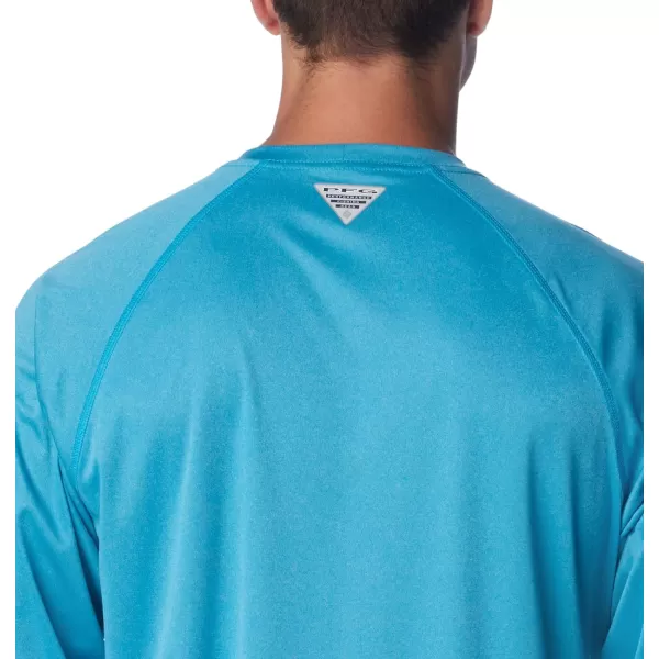 imageColumbia Mens Terminal Tackle Heather Long Sleeve ShirtOcean Blue HeatherWhite Logo