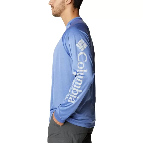 imageColumbia Mens Terminal Tackle Heather Long Sleeve ShirtTanzanite HeatherCool Grey Logo