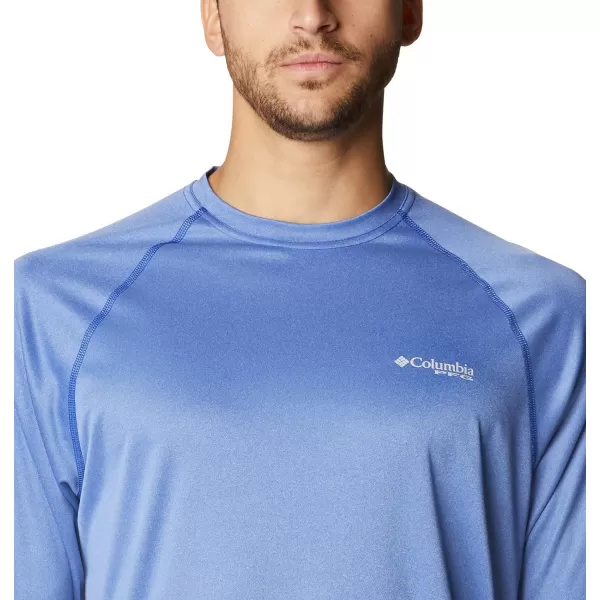 imageColumbia Mens Terminal Tackle Heather Long Sleeve ShirtTanzanite HeatherCool Grey Logo