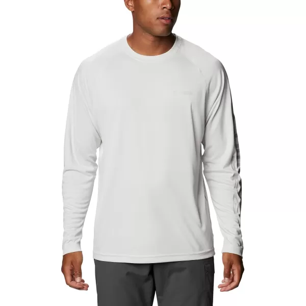 imageColumbia Mens Terminal Tackle Heather Long Sleeve ShirtWhite HeatherCool Grey Logo