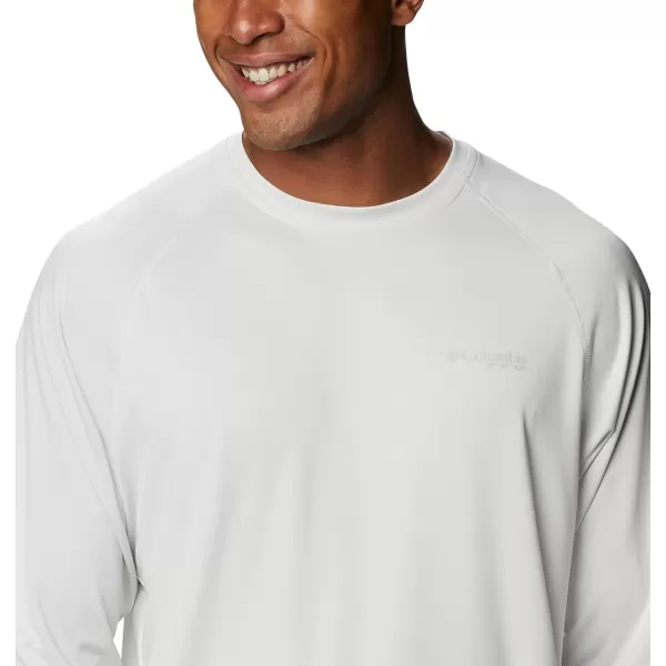 imageColumbia Mens Terminal Tackle Heather Long Sleeve ShirtWhite HeatherCool Grey Logo