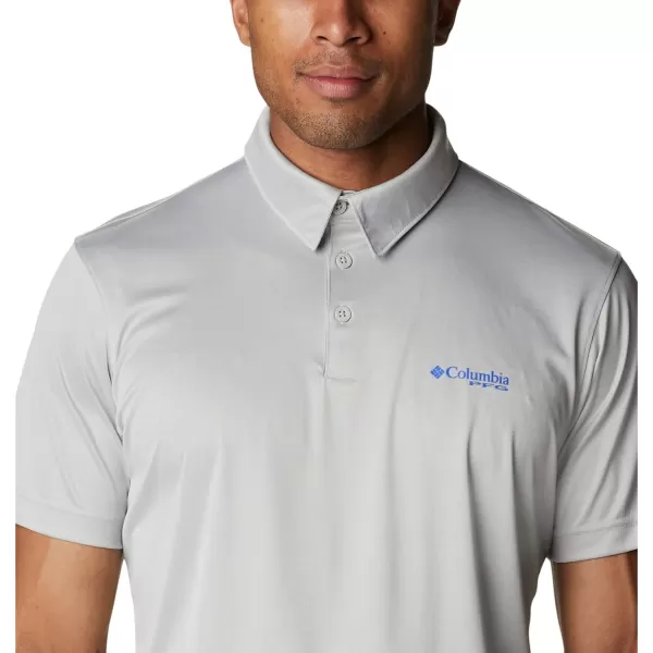 imageColumbia Mens Terminal Tackle Heather PoloCool Grey HeatherVivid Blue Logo