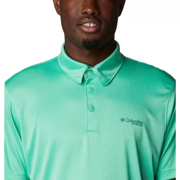imageColumbia Mens Terminal Tackle Heather PoloLight Jade HeatherMetal Logo