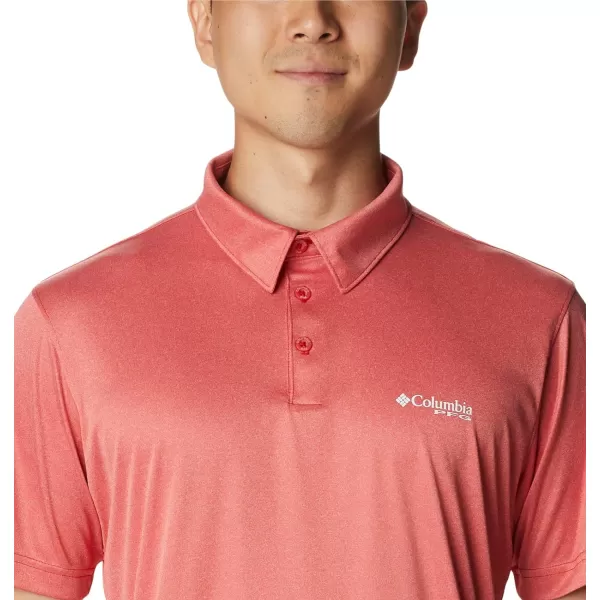 imageColumbia Mens Terminal Tackle Heather PoloRed Spark HeatherWhite Logo