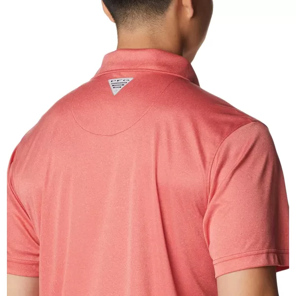 imageColumbia Mens Terminal Tackle Heather PoloRed Spark HeatherWhite Logo