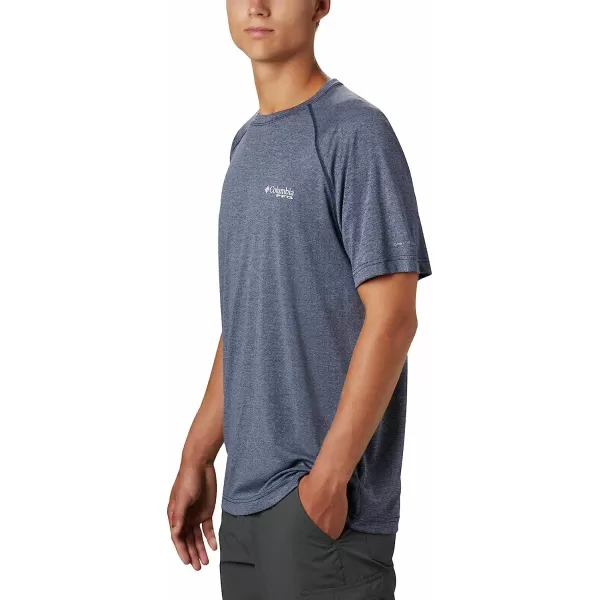 imageColumbia Mens Terminal Tackle Heather Ss ShirtCollegiate Navy HeatherWhite Logo