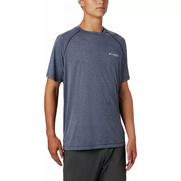 imageColumbia Mens Terminal Tackle Heather Ss ShirtCollegiate Navy HeatherWhite Logo
