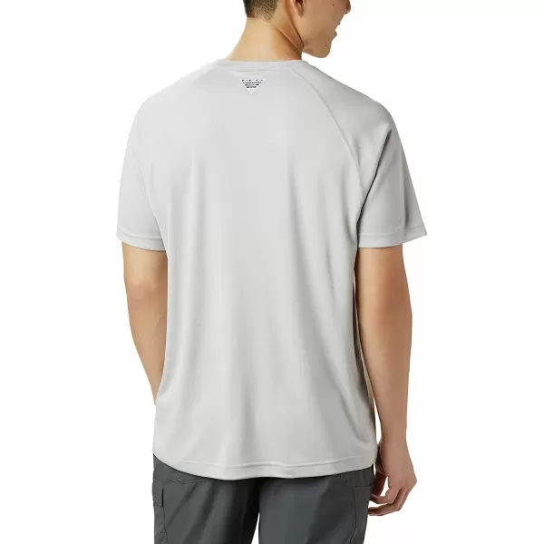 imageColumbia Mens Terminal Tackle Heather Ss ShirtCool Grey Heather Vivid Blue Logo