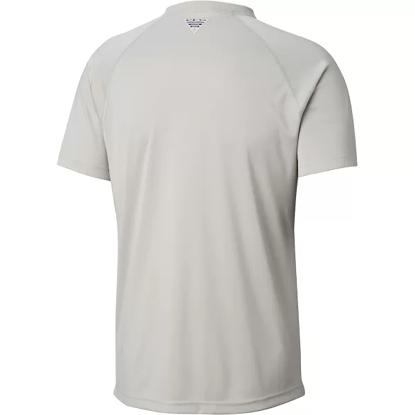 imageColumbia Mens Terminal Tackle Heather Ss ShirtCool Grey Heather Vivid Blue Logo