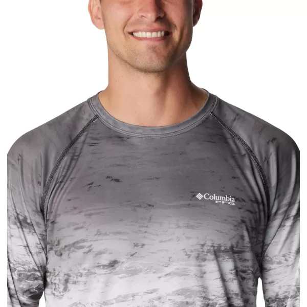 imageColumbia Mens Terminal Tackle Long Sleeve Shirt Wicking MaterialBlackAmericanaDeepsea Fade