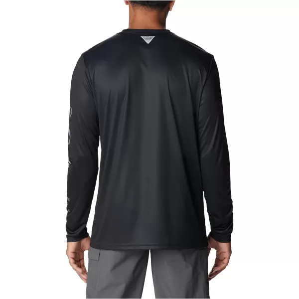 imageColumbia Mens Terminal Tackle Long Sleeve Shirt Wicking MaterialBlackCool Grey Mossy Oak Bottomland