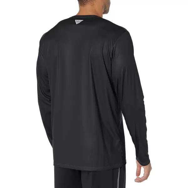 imageColumbia Mens Terminal Tackle Long Sleeve Shirt Wicking MaterialBlackOrange Blast Real Tree Horizon