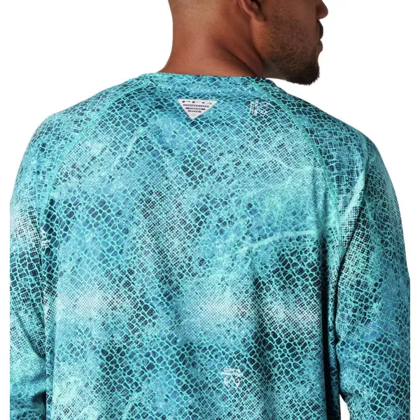 imageColumbia Mens Terminal Tackle Long Sleeve Shirt Wicking MaterialBright Aqua Realtree Mako