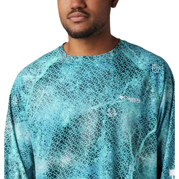 imageColumbia Mens Terminal Tackle Long Sleeve Shirt Wicking MaterialBright Aqua Realtree Mako