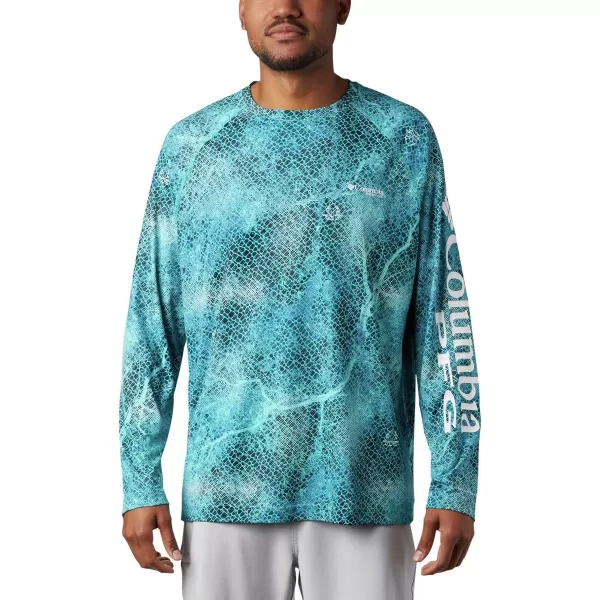 imageColumbia Mens Terminal Tackle Long Sleeve Shirt Wicking MaterialBright Aqua Realtree Mako
