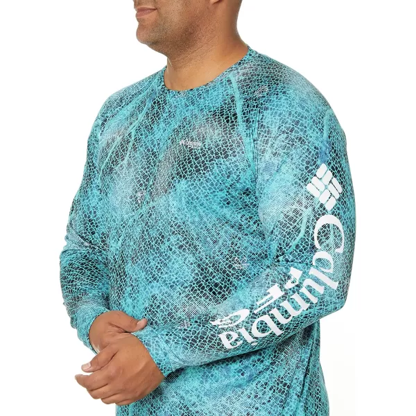 imageColumbia Mens Terminal Tackle Long Sleeve Shirt Wicking MaterialBright Aqua Realtree Mako