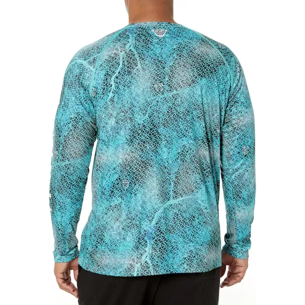 imageColumbia Mens Terminal Tackle Long Sleeve Shirt Wicking MaterialBright Aqua Realtree Mako