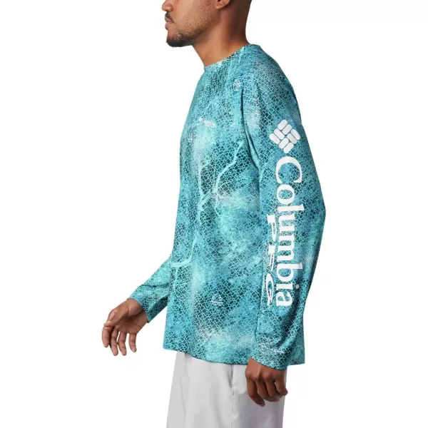 imageColumbia Mens Terminal Tackle Long Sleeve Shirt Wicking MaterialBright Aqua Realtree Mako