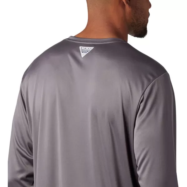 imageColumbia Mens Terminal Tackle Long Sleeve Shirt Wicking MaterialCity GreyDark Lime Realtree Mako