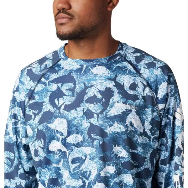 imageColumbia Mens Terminal Tackle Long Sleeve Shirt Wicking MaterialCollegiate Navy Inside Out Camo