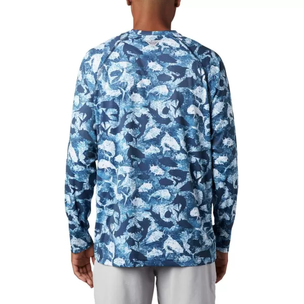 imageColumbia Mens Terminal Tackle Long Sleeve Shirt Wicking MaterialCollegiate Navy Inside Out Camo