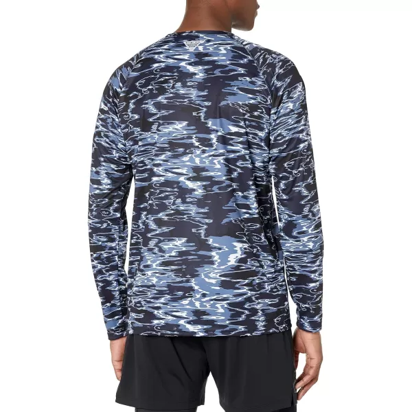 imageColumbia Mens Terminal Tackle Long Sleeve Shirt Wicking MaterialCollegiate Navy Ripples
