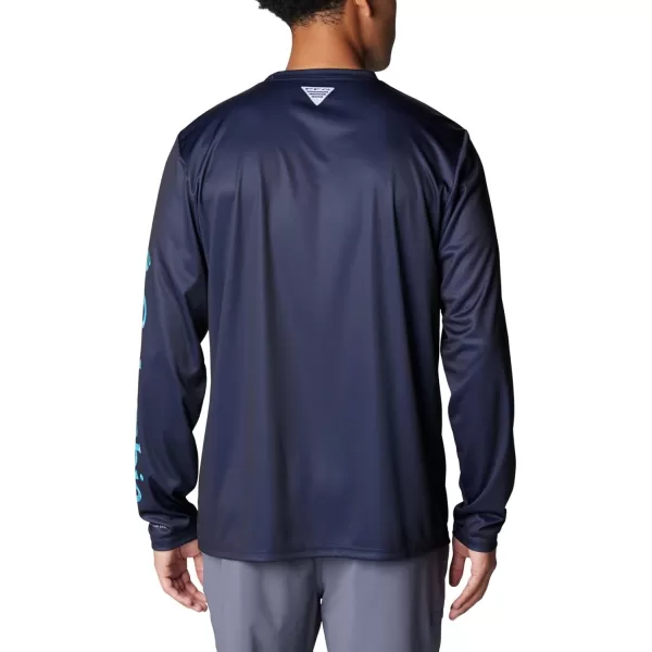 imageColumbia Mens Terminal Tackle Long Sleeve Shirt Wicking MaterialCollegiate NavyOcean Blue Deepwater