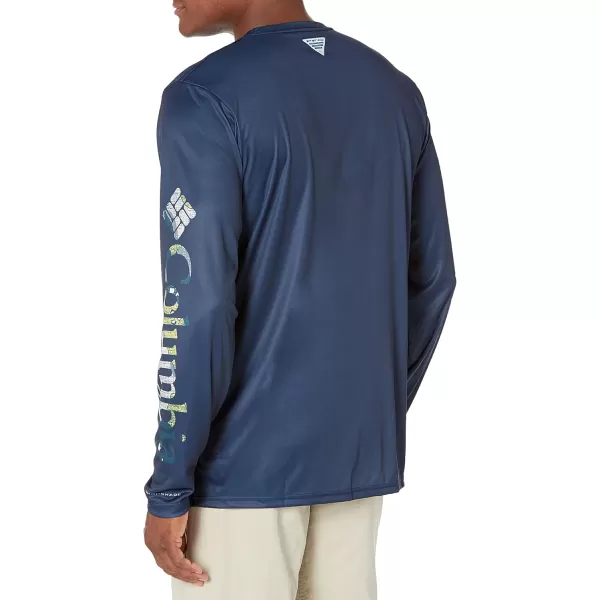 imageColumbia Mens Terminal Tackle Long Sleeve Shirt Wicking MaterialCollegiate NavySun Glow Gamefish Camo