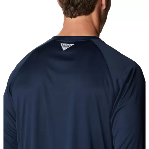 imageColumbia Mens Terminal Tackle Long Sleeve Shirt Wicking MaterialCollegiate NavyWhite Logo