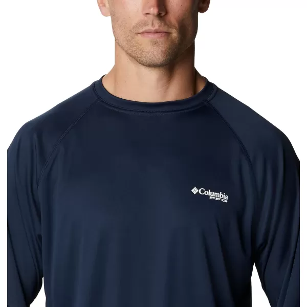 imageColumbia Mens Terminal Tackle Long Sleeve Shirt Wicking MaterialCollegiate NavyWhite Logo