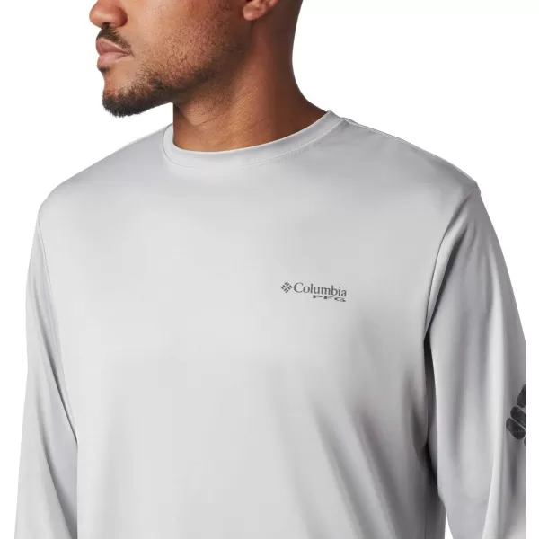 imageColumbia Mens Terminal Tackle Long Sleeve Shirt Wicking MaterialCool GreyBlack Realtree Mako