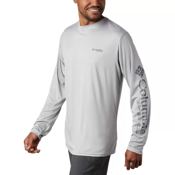 imageColumbia Mens Terminal Tackle Long Sleeve Shirt Wicking MaterialCool GreyBlack Realtree Mako