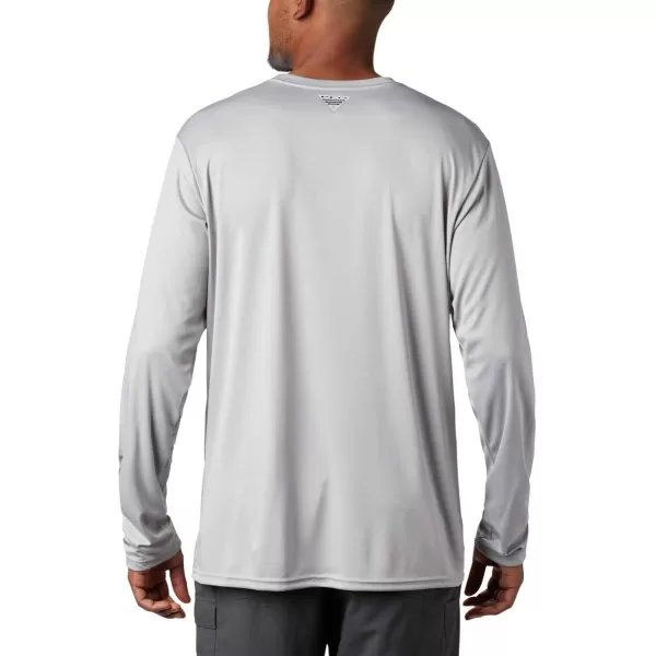imageColumbia Mens Terminal Tackle Long Sleeve Shirt Wicking MaterialCool GreyBlack Realtree Mako