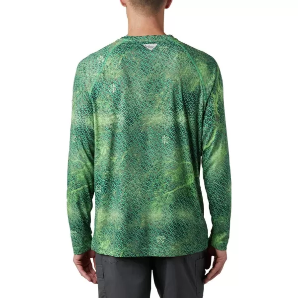imageColumbia Mens Terminal Tackle Long Sleeve Shirt Wicking MaterialDark Lime Realtree Mako