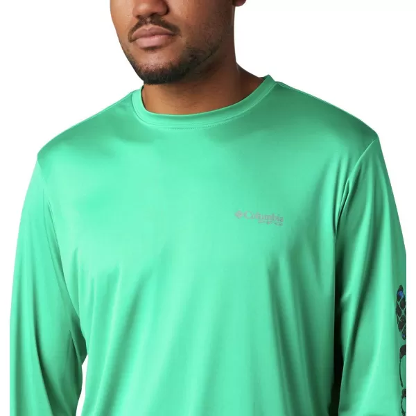 imageColumbia Mens Terminal Tackle Long Sleeve Shirt Wicking MaterialDark LimeDorado Digi Camo